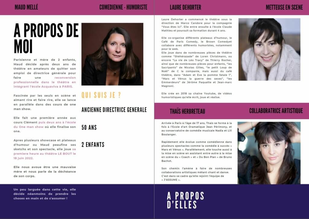 Dossier de presse du one-woman-show de Maud Mellé "J'assume"