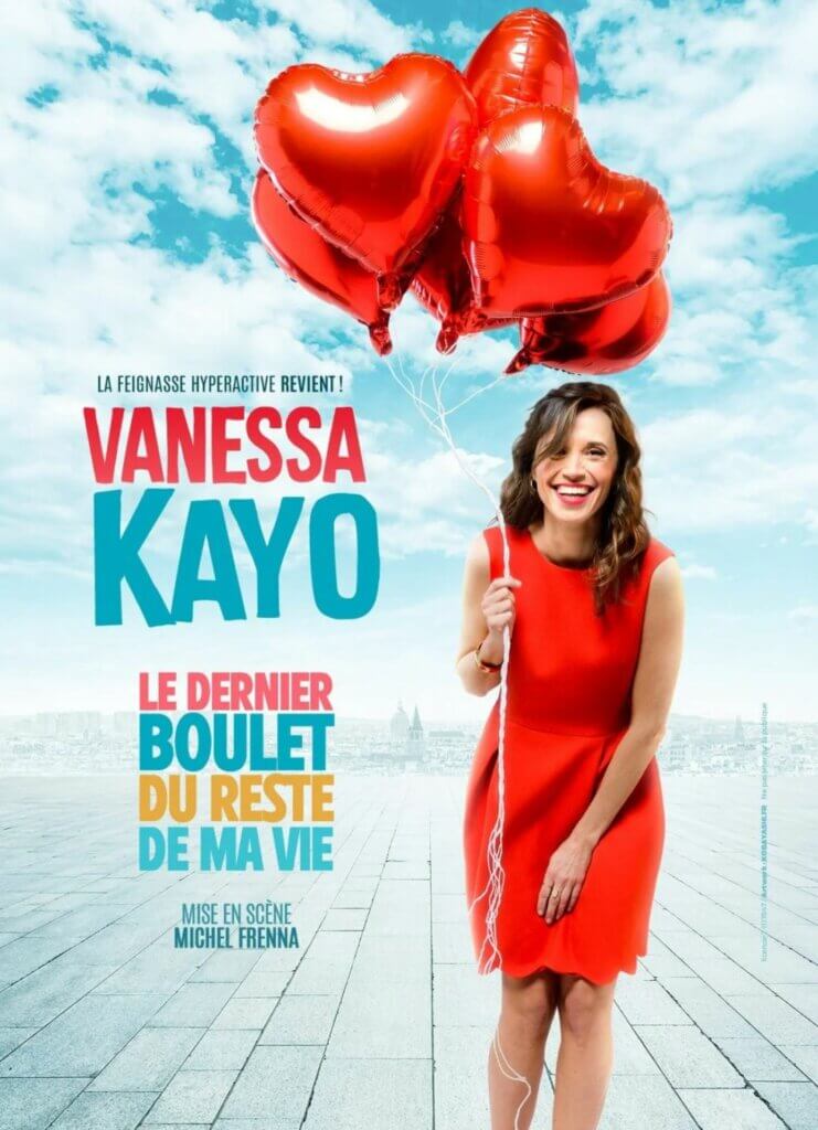 Affiche du one-woman-show de Vanessa Kayo "Le Dernier Boulet du Reste de ma Vie"