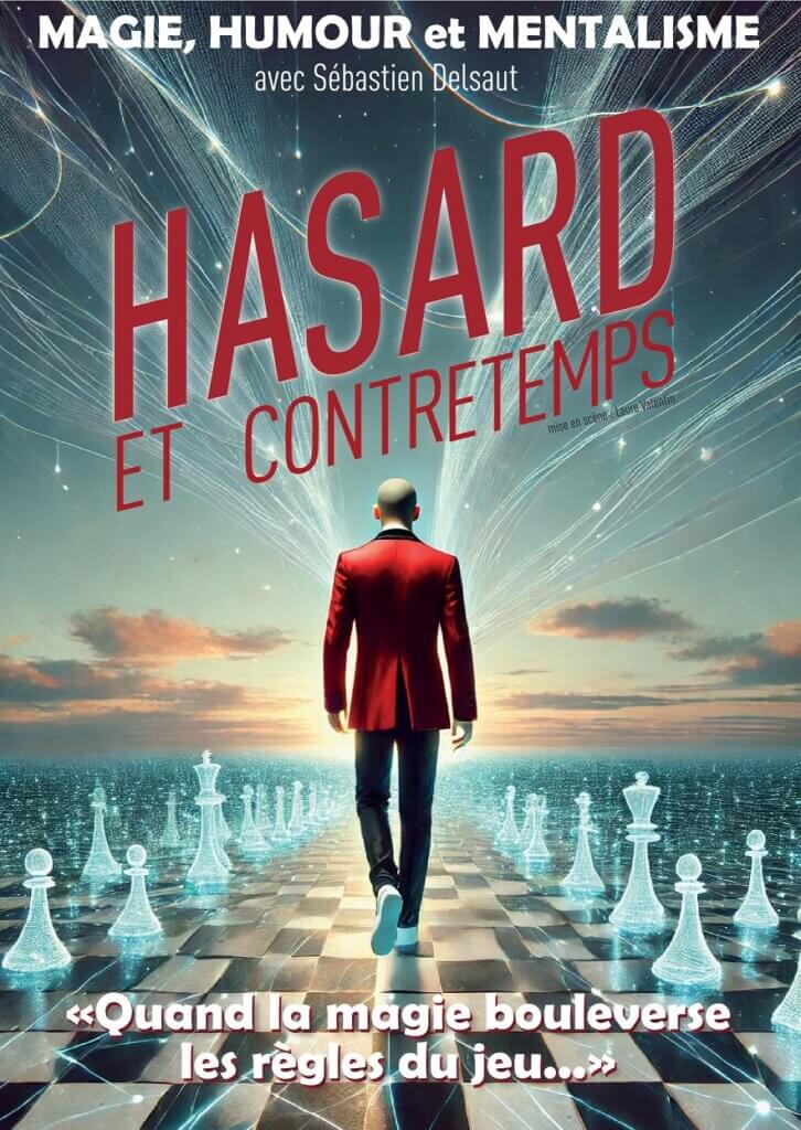 Affiche du spectacle de magie "Hasard et Contretemps"