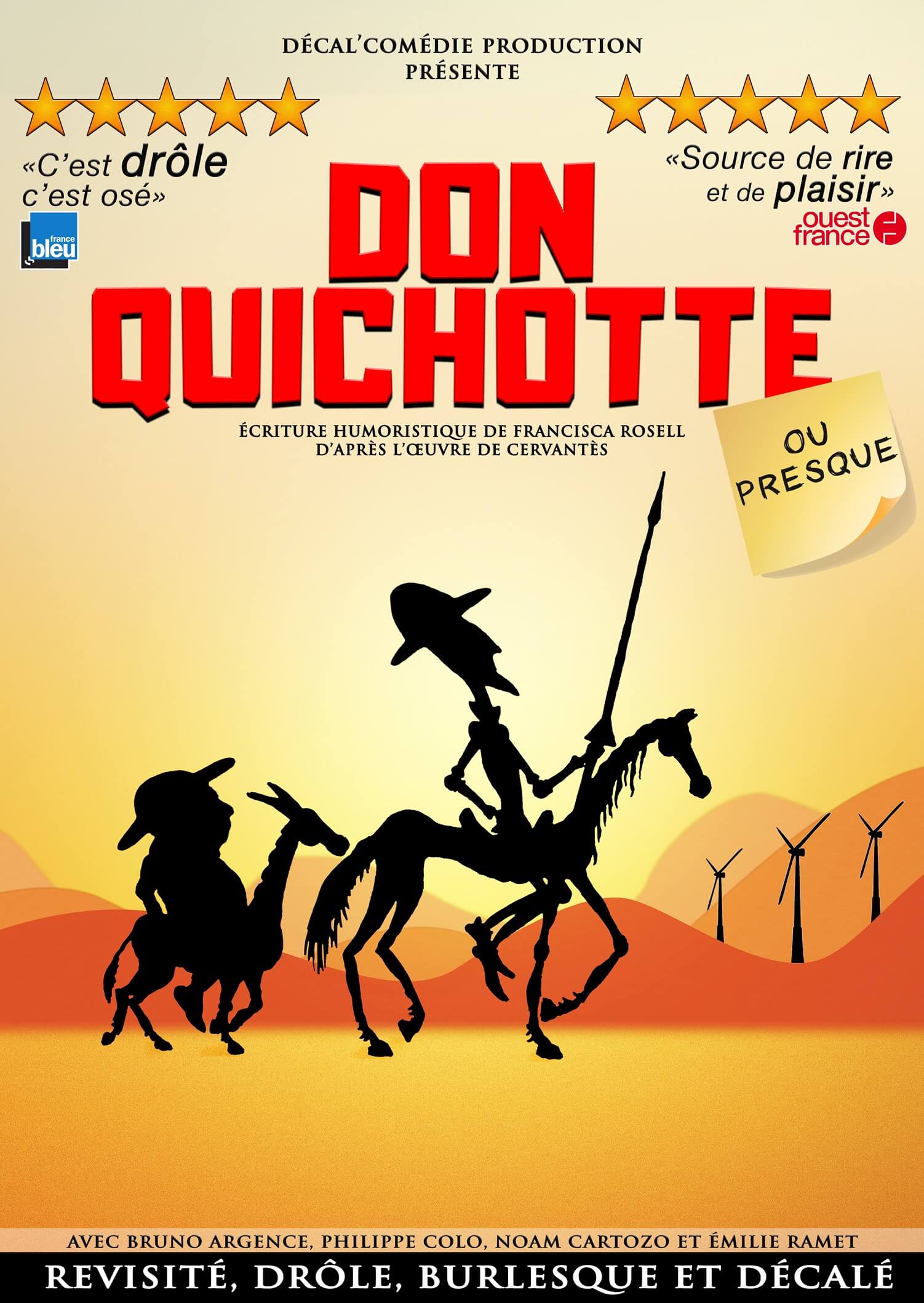 Affiche de la comédie "Don Quichotte ou presque"